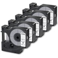 thumbnail image 1 of GFDYREE 5-Pack Label Maker Tape, Compatible Label Replacement for DYMO D1 Labels Tape 45013 Refill, Black on White, 1/2 inch x 23’ (12mm x 7m) for DYMO LabelManager 160 210D 280 360D Label, 1 of 7