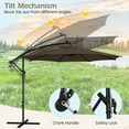 thumbnail image 3 of Topcobe 10 Feet Patio Offset Umbrella with 112 Solar-Powered LED Lights, Sunbrella Patio Umbrellas, Coffee, 3 of 8