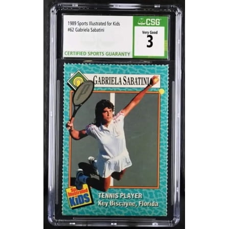Gabriela Sabatini 1989 Sports Illustrated for Kids tennis card CSG graded 3