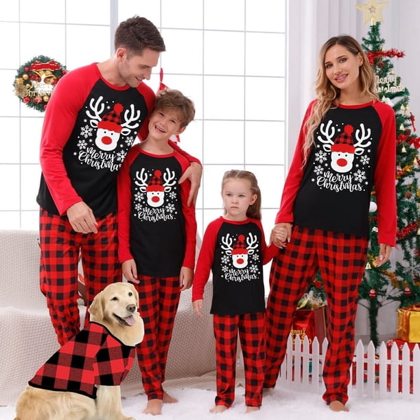 Conjuntos de pijamas navideños familiares para adultos y niños de 2024, conjunto de pijamas a juego para la familia, para padre, madre, niños y bebés, conjuntos de pijamas con estampado navideño