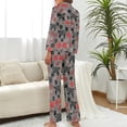 thumbnail image 3 of Top-kevin Womens Pajamas Set Stars Leaves Pattern Soft Long Sleeve Sleepwear Button Down Sets, 3 of 6