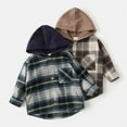 thumbnail image 4 of Mercatoo Toddler Baby Boys Girls Hooded Jacket Long Sleeve Shirt Buffalo Plaid Button Down Jacket Tops Outfit Fall Winter Clothes, 4 of 4