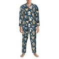 thumbnail image 3 of Picia Winter Animal Friends Pattern Men’s Long-Sleeve Sleepwear Set - Soft 2-Piece Loungewear with Pockets, Comfy PJs for Relaxing Nights-XX-Large, 3 of 7
