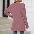 thumbnail image 5 of idosla Women's Open Front Long Sleeve Sweaters Cardigan Casual Knit Classic Outerwear Coat with Pockets (Brick Red, M), 5 of 8