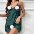 thumbnail image 5 of Womens Sleepwear Satin Nightgown V Neck Silk Nighty Sleeveless Nightwear Short Nightdress, 5 of 5