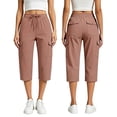 thumbnail image 2 of VBVC Women's Cargo Capri Pants with Pockets , Casual Summer Drawstring Knee Length Shorts , Ladies' Lightweight Outdoor Hiking Trousers for Women, Brown , S-3XL, 2 of 7
