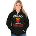 thumbnail image 4 of Exercise You Said Extra Fries Foodie Unisex Fleece Graphic Zip Up Hoodie Brisco Brands 2X, 4 of 5