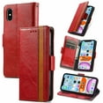 thumbnail image 1 of Case for iPhone X/XS Cover Leather Wallet Folio Case Book Design Flip Magnetic Closure - Red, 1 of 5