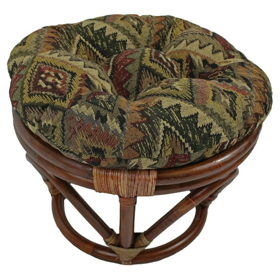 International Caravan Papasan Stool with Tapestry Cushion