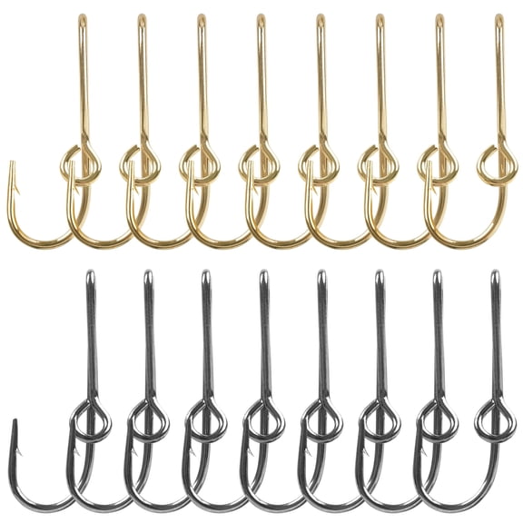Fish Hook Hat Clip Fishing Hook Hat Pins,16pcs/Box Fish Hooks for Hat Cap Tie Hat Fishing Hooks Tie Clip Clasp Gold/Black