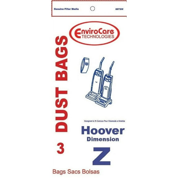 Replacement Part For Hoover Dimension Upright Vacuum Type Z Paper Bags 3 Pk - 857SW