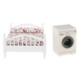 thumbnail image 1 of Lavadora en miniatura para casa de muñecas a escala 1/12 y decoración de paisaje de cama doble LingWen 9024715738448, 1 of 1
