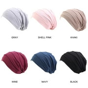 American Notions 6 Piece Women's Satin Silk Lined Sleep Cap, Fashion Headband, Slouchy, Beanie, Hat, for Teens, Adults, Multi-Color