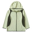 thumbnail image 5 of Girls Color Blocked Lightweight Jacket Kids Hooded Spring Fall Jackets with Pockets Summer Children's Sunscreen Clothes 5-16 Years, 5 of 5