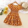 thumbnail image 6 of Coerni Toddler Girl Summer Dress Kids Casual Dresses Polka Dot Fly Sleeve Princess Dresses Beach Sundress 3 to 7 Years, 6 of 8