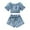 Blue, variant on Utlike Girls Outfit Sets Toddler Short Sleeve Floral Printed T Shirt Pullover Tops Shorts Kids Outfits Girls Stylish Clothing Sets Size 3 Years-4 Years