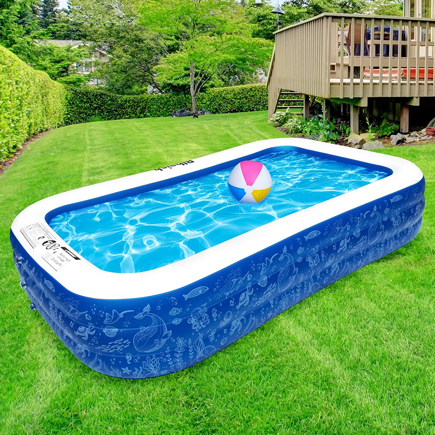 16864円 注目ショップ Ocean Inflatable Swimming Pool Kiddie Full Sized Kid Adults Outdoor Garden Backyard