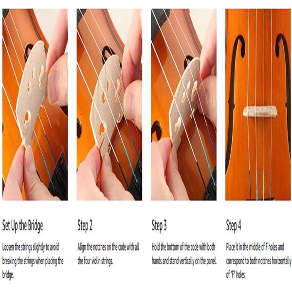 Alvantor 4/4 Full Size Acoustic Violin Set with Case, Bow, Rosin & Accessories