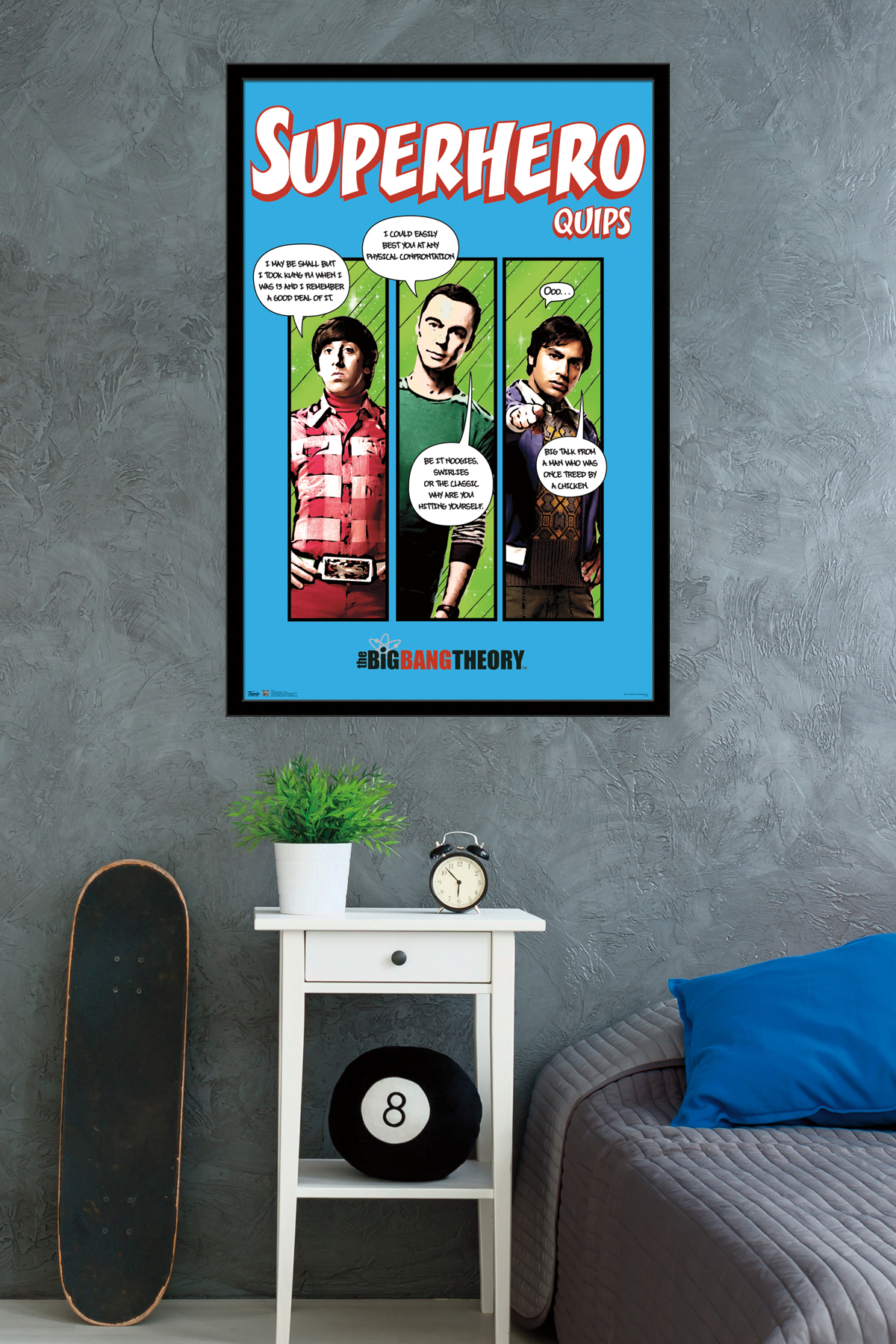 The Big Bang Theory - Quips Wall Poster, 22.375" x 34", Framed