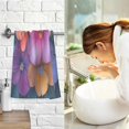 thumbnail image 7 of Yayeee 2 Pack Hand Towels for Bathroom 100% Cotton 16" x 28" Soft Absorbent Kitchen Towel, Large Purple Flowers, 7 of 7