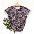 thumbnail image 4 of Hauts d'Été pour Femmes DYTTDG T-shirt à Fleurs Mode pour Femmes Grande Taille Col Rond Manches Courtes Décontracté Ample Tee Haut Hauts pour Femmes Liquidation Moins de 10 Multicolore,XXXXXL, 4 of 5
