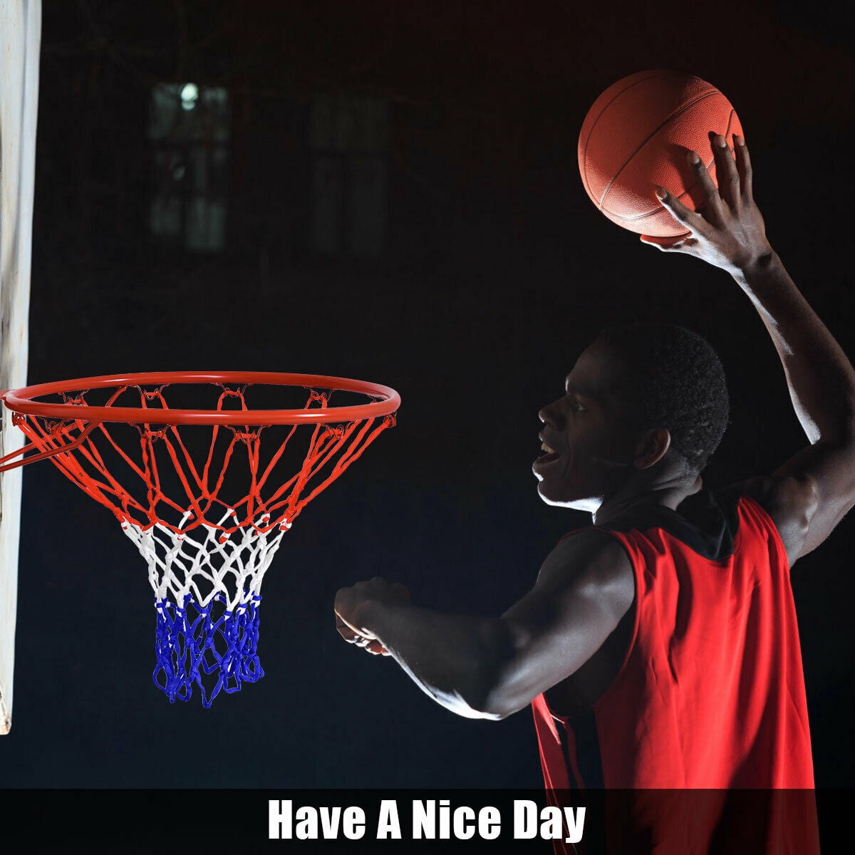 Gymax 18'' Basketball Ring Hoop Net Outdoor Hanging Basket