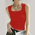 thumbnail image 4 of ylioge Womens Tank Tops Sleeveless Square-Neck Camisoles Ladies Trendy Solid Color Stretchy Slim Pullover Basic Going-Out Streetwear Vests Top, 4 of 7