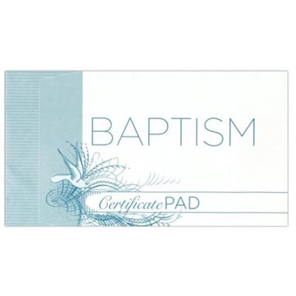 B & H Publishing 152711 8 x 6 in. Baptism Pad Certificate - Pack of 25
