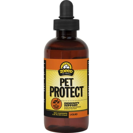 Zoeez Pet Wellness Pet Protect liquide Support d'immunité pour les chats, les chiens et les oiseaux, 3,85 oz 114Ml