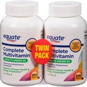 Equate Complete Adults Under 50 Multivitamin/Multimineral Supplement Tablets, 200 count, (Pack of 2)
