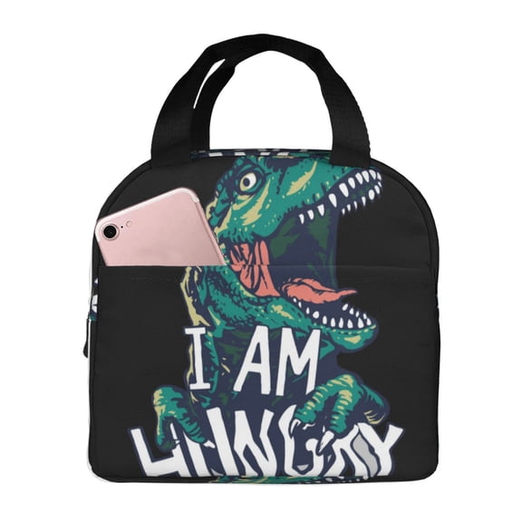 Vsdgher Hungry Tyrannosaurus Lunch Bag, Lunch Box for Women Adult Men, Lunch Tote Insulated Cooler Lunch Container for Work/Office/Picnic/Travel
