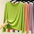 thumbnail image 6 of Women's Modal T Shirt Long Sleeve Pajama Yoga Top Loose Comfy Casual Top Tee Shirt Winter Spring Basic T-Shirts, 6 of 7