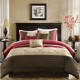 thumbnail image 2 of Madison Park Serene 7-piece Polyester Polyoni Comforter Set in Red/Chocolate, 2 of 5