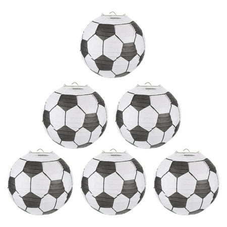 Uxcell 6Pcs 8in Soccer Paper Lantern, White Black