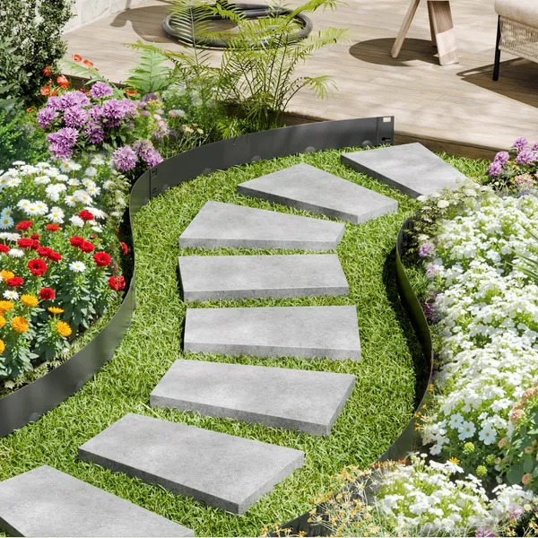 Steel Landscape Edging 5 Pack 39x5 Inch Rust Resistant Black Border