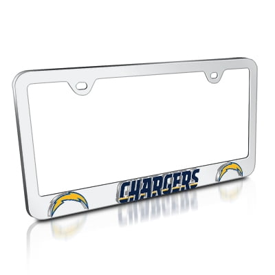 - NFL San Diego Chargers 3D Logo Chrome Metal License Plate Frame