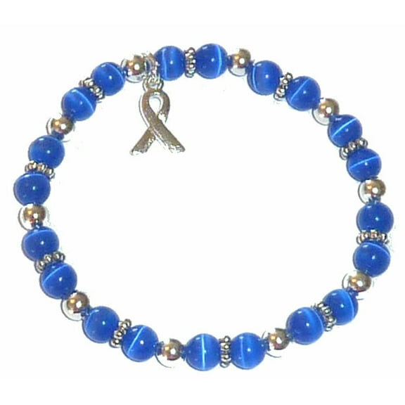 Prostate Cancer Bracelet - Prostate Cancer Awareness Bracelet -Royal Blue Stretch - Fits Adults