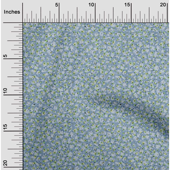 oneOone Cotton Cambric Light Grayish Blue Fabric Geometric Fabric For Sewing Printed Craft Fabric By The Yard 42 Inch Wide