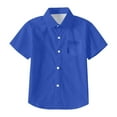 thumbnail image 3 of GXWEA Boys Dress Clothes Boys Shirts Size 7 Boys' Short Sleeve Dress Shirts Formal Uniform Solid Blue 9-10 Years, 3 of 3