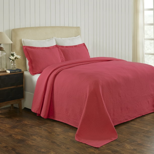 Impressions Moretz Cotton Matelassé Bedspread Queen Cranberry