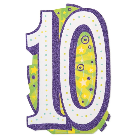 American Greetings Whole Decade 10th Birthday Card with Glitter
