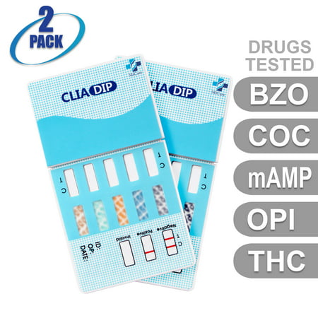 MiCare [2pk] - 5-Panel Dip Card Instant Urine Drug Test - Oxazepam (BZO), Cocaine (COC), Meth/Methamphetamine (mAMP/MET), Opiates (OPI), Marijuana/Cannabinoids (THC)