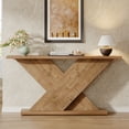 thumbnail image 5 of Tribesigns 63" Console Table, Farmhouse Wooden Couch Table Behind Sofa with Storage, Long Entryway Sofa Station, Rustic Console Stand with Base, Hallway Stand for Entryway, Living Room, Vintage Brown, 5 of 16