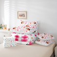 thumbnail image 3 of Literie Hérisson Dessin Animé Taille Simple 7 Pcs Chic Floral Lit en Sac pour Filles Garçons, Ensemble de Couette Animal Kawaii Fleurs Roses Literie Réversible Accessoires de Literie, 3 of 4