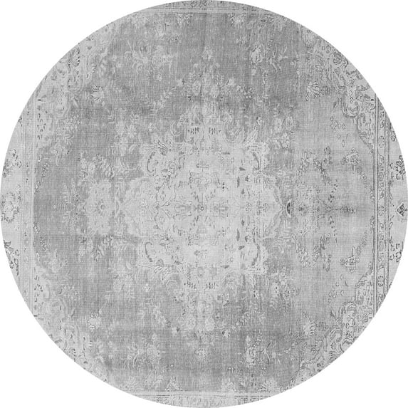 Ahgly Company Indoor Round Persian Gray Traditional Area Rugs, 8' Round