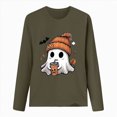 thumbnail image 4 of Godom Women's Halloween Tunic Tops Casual Long Sleeve Shirts Round Neck Pullover Ghost Pattern T Shirt, 4 of 4