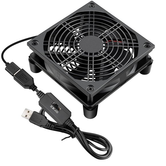 shiyou-12025 120mm 12cm USB Fan Brushless Cooling Fan, DC 5V USB Power, with 3-Step Speed Control, PC TV Box DVR PlayStation Xbox Computer Cabinet Receiver Cooler