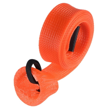 Uxcell 1.7m Orange Fishing Rod Sleeve Rod Sock Cover Braided Mesh Rod Protector 2 Pack