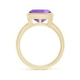 thumbnail image 2 of ANGARA Natural Bezel-Set Solitaire Cushion 3.65 ct Amethyst Ring in 14K Yellow Gold for Women (Size-10mm) | February Birthstone, Birthday, Anniversary, Jewelry Gift for Women | Natural Amethyst Ring, 2 of 10
