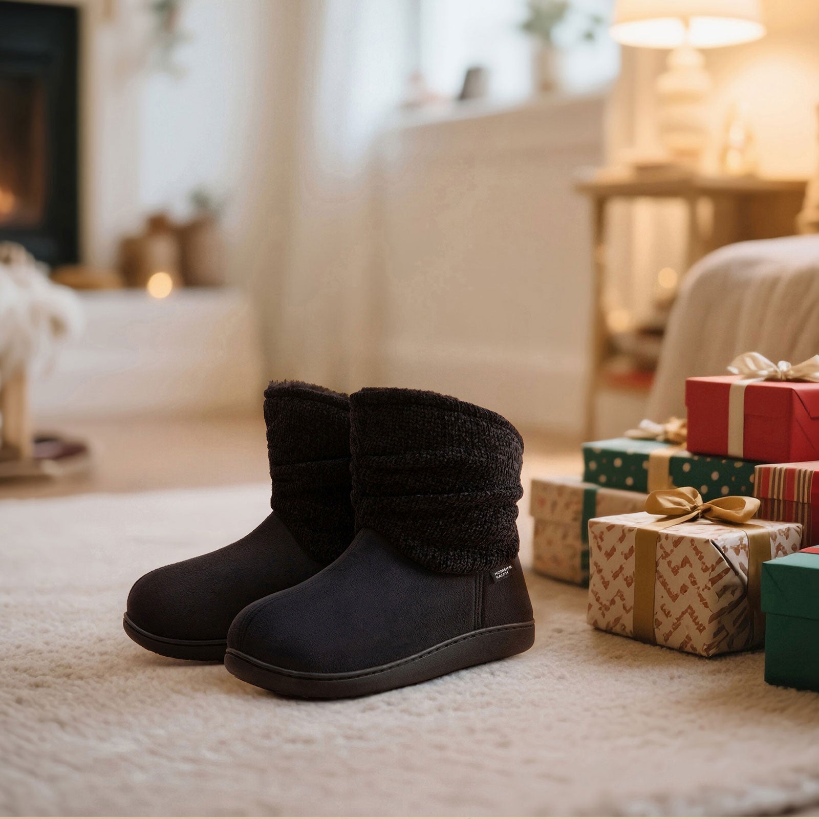Homeier Ralph Women's Knit Bootie Slippers with Memory Foam photo 6